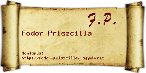 Fodor Priszcilla névjegykártya